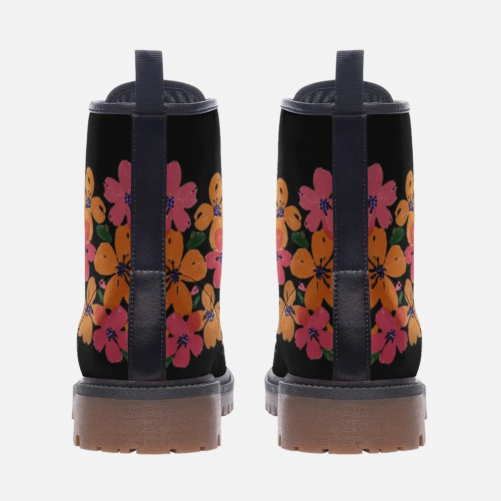 Orange Floral Garden Boots
