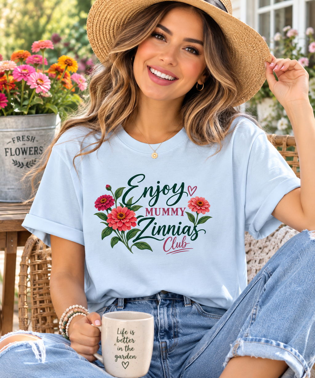 Zinnia Lover T-Shirt Cute Gardening Shirt for Women