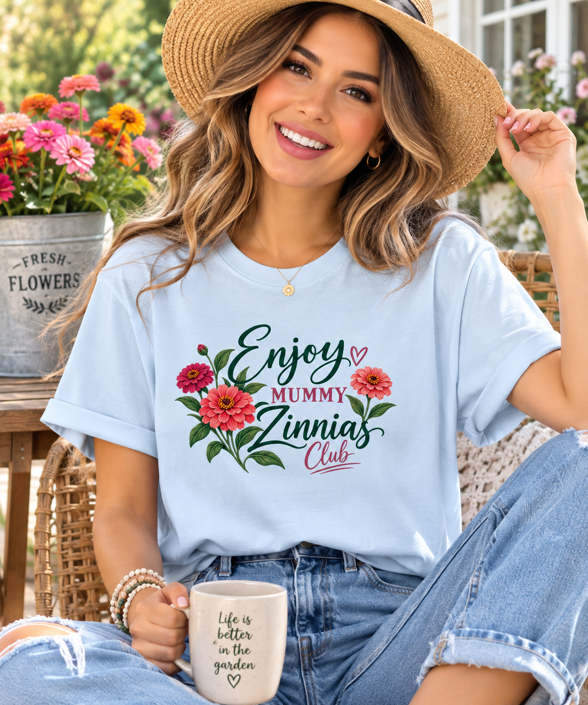 Zinnia Lover T-Shirt Cute Gardening Shirt for Women